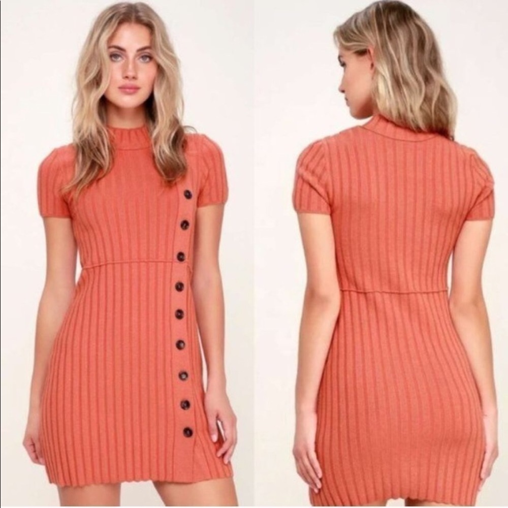 Free People Lottie Ribbed Button Sweater Dress
